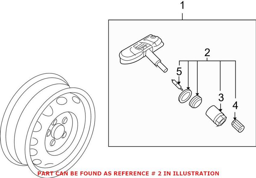 VW Tire Pressure Monitor Sensor Valve Stem Service Kit 1K0998275A